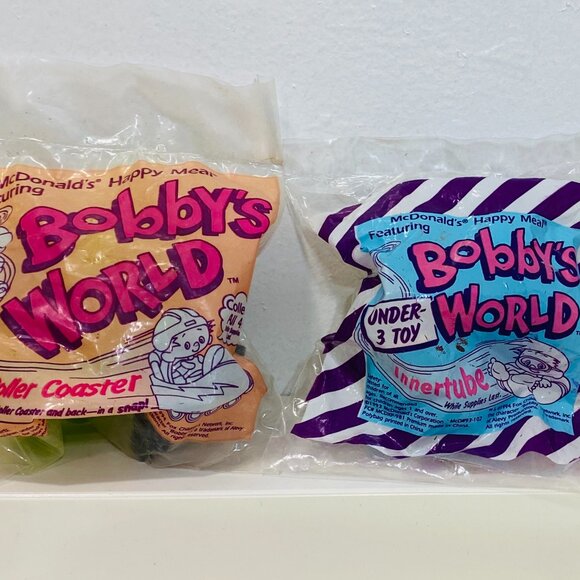 3 VNTG McDonalds BOBBYS WORLD 1993: INNERTUBE; SKATES ROLLER COASTER Orig Pkg - Picture 1 of 3